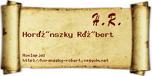 Horánszky Róbert névjegykártya