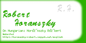 robert horanszky business card